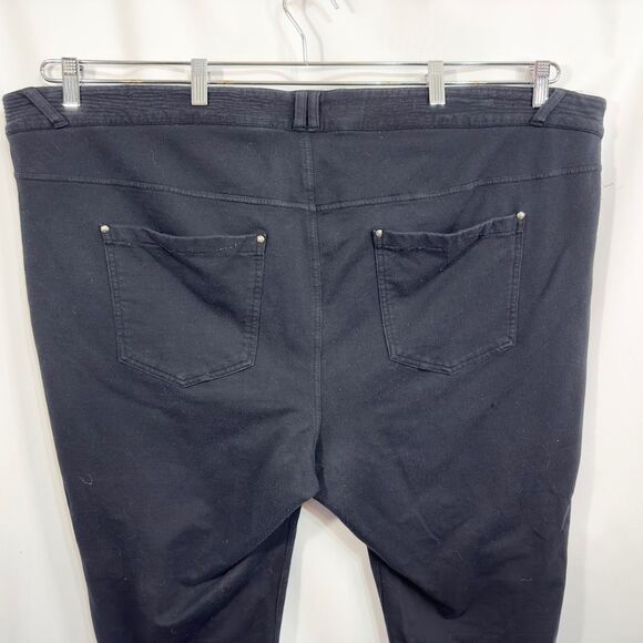 Lane Bryant Plus Size 28 Capri Pants Black Knit Solid Cotton‎ Stretch 661 - Picture 6 of 10